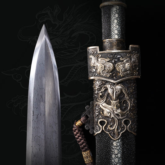 Bing Heng (Warring States Period) | Master Chinese Jian | Damascus Steel | MoonSwords 6314