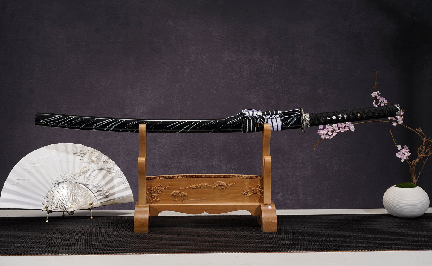 Black Dragon Katana - Hand Forged Blade Carbon Steel Samurai Sword with Full Tang