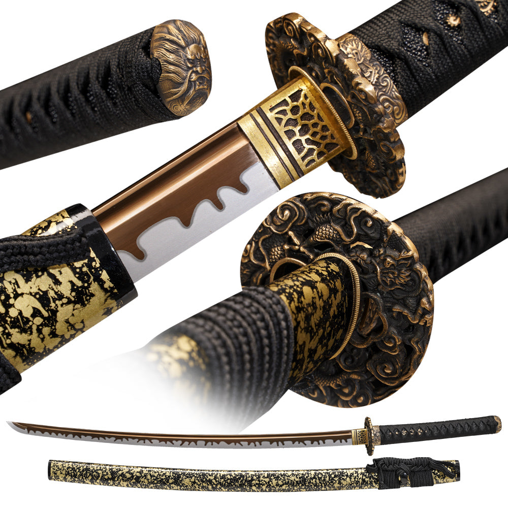 Kinryū 金龍 Golden Dragon Katana - Authentic Japanese Replica with Bronze Fittings SKU:KT25