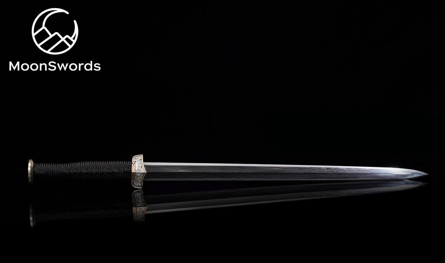 Chi Xiao (Han Dynasty) | Master Chinese Jian | Damascus Steel | MoonSwords SKU 6451