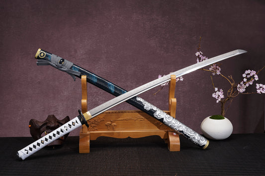 Jin Sakai Sword Collection - Ghost of Tsushima | Damascus Steel Katana & Tanto | Authentic Japanese Samurai Swords