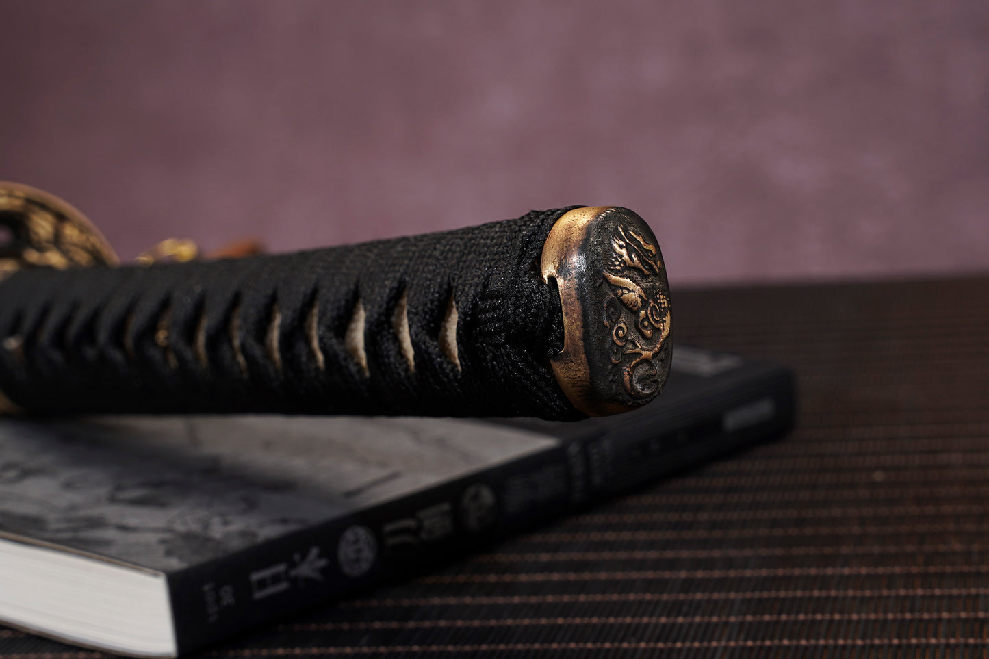 Moonswords Katana | Evil Dragon Katana - Clay Tempered Steel, Black Lacquered Saya