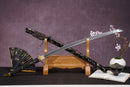 Byakko Katana – Clay Tempered Carbon Steel Samurai Sword With Black Gold Scabbard