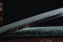 1095 High Carbon Steel Katana, Silver and gold-plated white bronze fittings, Clay-tempered, Hand-Forged, Full Tang, Mōko 猛虎