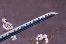 Blue Ocean Katana – Manganese Steel Sword With Wave Hamon Pattern & Snake Tsuba