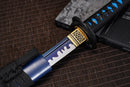 Blue Ocean Katana – Manganese Steel Sword With Wave Hamon Pattern & Snake Tsuba