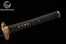 Byakko Katana – Clay Tempered Carbon Steel Samurai Sword With Black Gold Scabbard