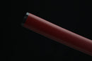 Close-up of the red shealth of Fuun katana