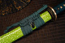 Harugasumi Spring Haze Katana | Lime Green Japanese Sword | Clay-Tempered 1095 Carbon Steel | MoonSwords KT04