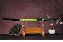Harugasumi Spring Haze Katana | Lime Green Japanese Sword | Clay-Tempered 1095 Carbon Steel | MoonSwords KT04