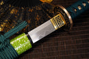 Harugasumi Spring Haze Katana | Lime Green Japanese Sword | Clay-Tempered 1095 Carbon Steel | MoonSwords KT04