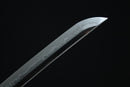 1095 High Carbon Steel Katana, Silver and gold-plated white bronze fittings, Clay-tempered, Hand-Forged, Full Tang, Mōko 猛虎
