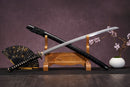 Moonswords Katana | Evil Dragon Katana - Clay Tempered Steel, Black Lacquered Saya