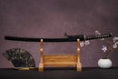 Moonswords Katana | Evil Dragon Katana - Clay Tempered Steel, Black Lacquered Saya