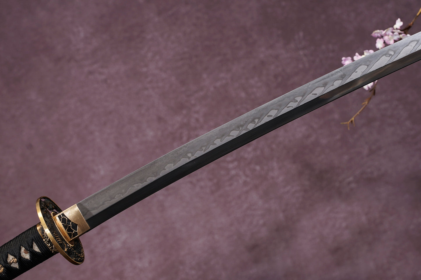 Moonswords Katana | Evil Dragon Katana - Clay Tempered Steel, Black Lacquered Saya