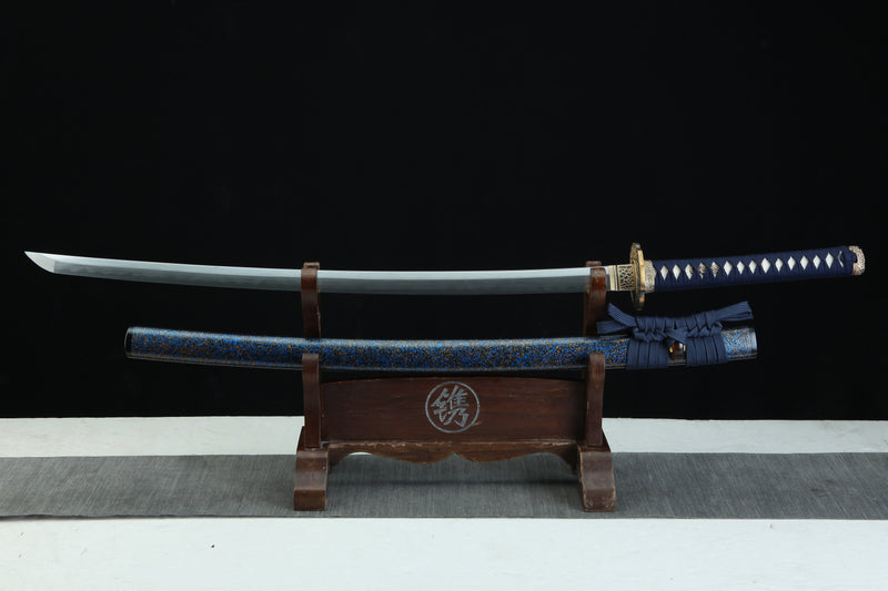 MoonSwords Sōō Blue Cherry Blossom Katana: Handcrafted Damascus