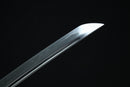Shiny sword blade on a black background
