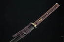 Sword with a brown sheath on a black background