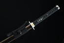 Sword with black sheath on a black background