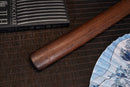A close-up view of Moonswords Kyoyu Katana with black shealth.
