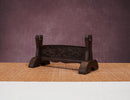 The 45 degree view of Rosewood Kirin Sword Stands with one tier