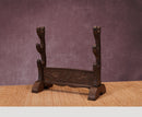 The 45 degree view of Rosewood Kirin Sword Stands with three tiers