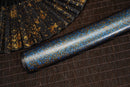 A close-up view of Moonswords Shuen no Bara Katana with blue shealth.