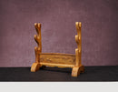 The side view of Solid Wood Crane Sword Stands with three tiers