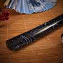 A close-up view of Moonswords Suiha Katana with black shealth.