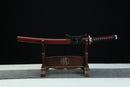 T10 Steel Wakizashi Clay Tempered Full Tang with Bronze Tsuba and Menuki (Shōryū 昇龍 )