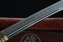 T10 Steel Wakizashi Clay Tempered Full Tang with Bronze Tsuba and Menuki (Shōryū 昇龍 )