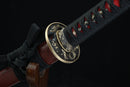 T10 Steel Wakizashi Clay Tempered Full Tang with Bronze Tsuba and Menuki (Shōryū 昇龍 )