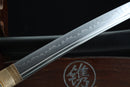 wakizashi featuring a clay tempered T10 steel blade,