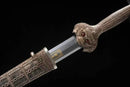 Yongle Emperor Sword with solid silver shealth against a black background