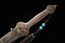 Yongle Emperor Sword with a solid silver shealth against a black background
