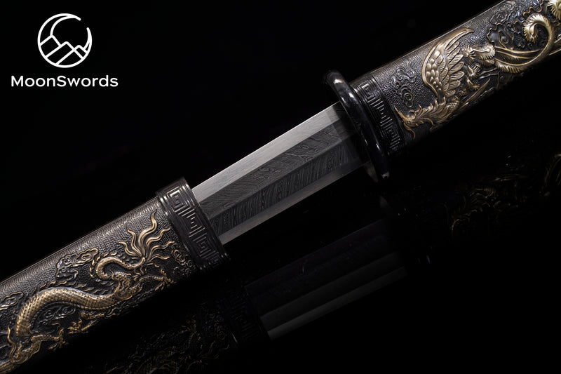 Chinese Jian Sword - Damascus Steel Blade by MoonSword Guild