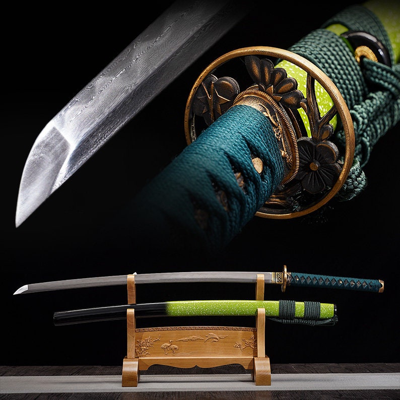 Handmade Japanese Katana Sword - Spring Scenery - Bailian Patterned Steel