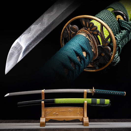 Handmade Japanese Katana Sword - Spring Scenery - Bailian Patterned Steel